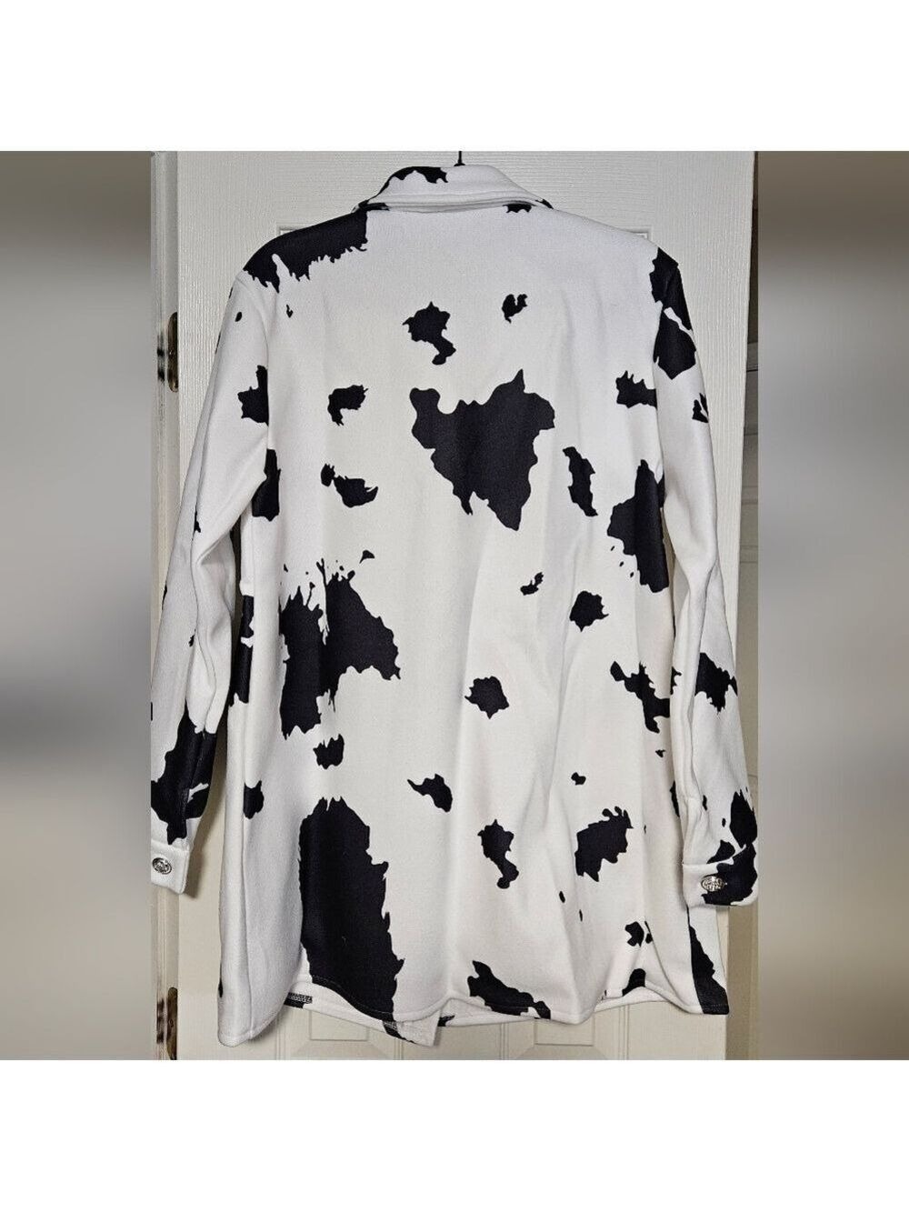 Western Black and White Cow Print Jacket Women's 2XL - Picture 6 of 7